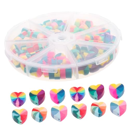 Uonlytech 1 Schachtel Regenbogen Liebesperlen Herz Schlüssel schnell Schmuck groß Abstandsperlen zum Basteln Perlen für die Herstellung von Armbändern DIY-Perlen Polymer-Ton Uonlytech 1 Schachtel Regenbogen Liebesperlen Herz Schlüssel schnell Schmuck groß Abstandsperlen zum Basteln Perlen für die Herstellung von Armbändern DIY-Perlen Polymer-Ton von Uonlytech