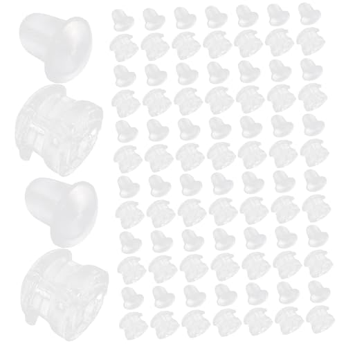 Uonlytech 1 Schachtel Transparente Leichte Ohrstecker Verschlüsse Flexible Ohrring Stopper Teiliges mit Mittelgroßen und Hamburger Ohrstecker Rückseiten Geeignet für DIY Schmuck und Mehrere von Uonlytech