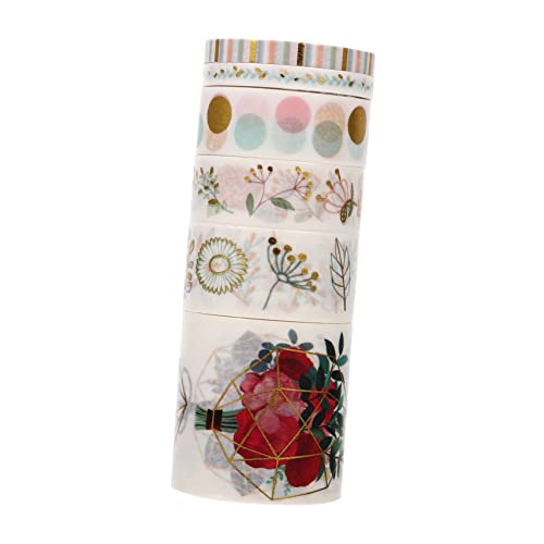 Uonlytech 1 Schachtel Washi Tape mit Gilding Stickern Dekorative Klebebänder für Scrapbooking DIY Basteln und Geschenkverpackungen mit Verschiedenen Mustern und Farben Langlebig und von Uonlytech