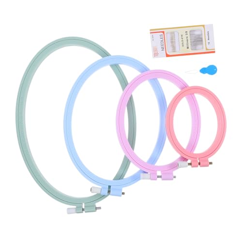 Uonlytech 1 Set Stickrahmenrahmen, Oval, Kunststoff, Mit Nadeln Und Einfädler, Kreuzstichrahmen Für Handstickerei, Sicherer Halt Des Stoffes, Für Heim- Und Reisebastler Uonlytech 1 Set Stickrahmenrahmen, Oval, Kunststoff, Mit Nadeln Und Einfädler, Kreuzstichrahmen Für Handstickerei, Sicherer Halt Des Stoffes, Für Heim- Und Reisebastler von Uonlytech