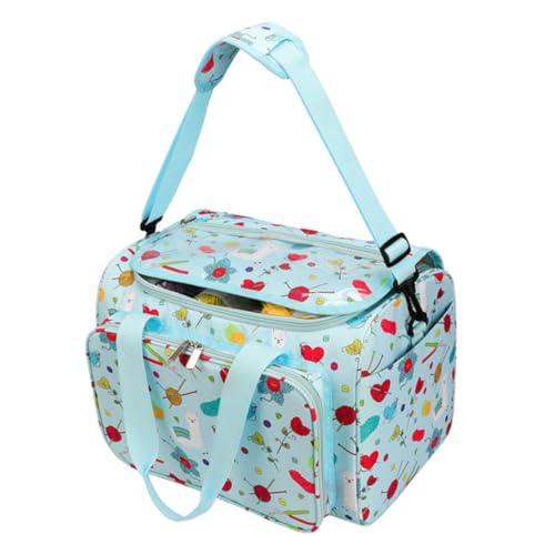 Uonlytech 1 Stück Diy Aufbewahrungstasche für Wolle Robuste Oxford Handtasche mit Reißverschluss für Strick und Häkelutensilien Große Kapazität für Zuhause und Unterwegs von Uonlytech