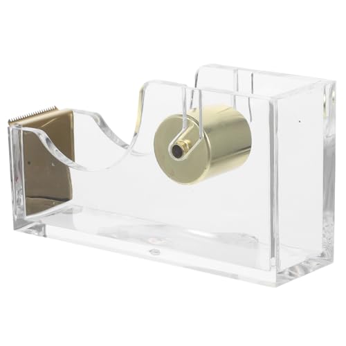 Uonlytech 1 Stück Premium Desktop Klebeband Abroller mit Rutschfester Basis Acryl Tape Cutter für Büro und Zuhause Einfacher und Praktischer Tape Holder für Klebebandlängen von Uonlytech