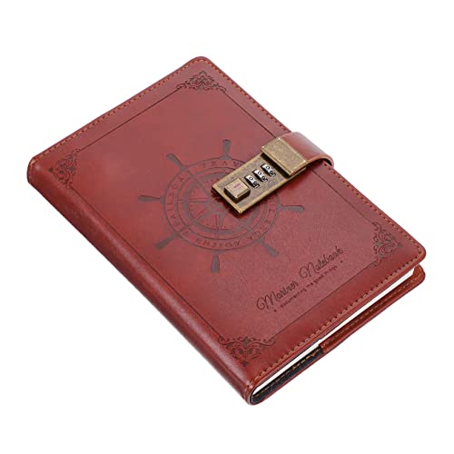 Uonlytech 1 Stück Vintage PU Notizbuch mit Schloss Kreatives Tagebuch für Notizen Zeichnungen und Scrapbooking Reisetagebuch für Schule Büro und Persönliche Projekte von Uonlytech