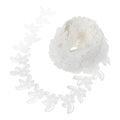 Uonlytech 1 Stück Wasserlösliches Spitzenbordüre mit Blumenmuster Diy Kleidung Dekoration Edging Trimming Fabric für Vintage Handarbeiten Yards von Uonlytech