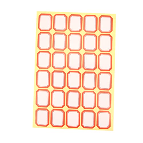 Uonlytech 10 Blatt Beschichtete Papier Namensaufkleber Selbstklebende Etiketten Rot für Organisation und Beschriftung bei Veranstaltungen Büro und Zuhause von Uonlytech