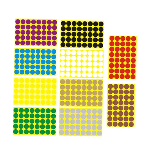 Uonlytech 10 Blatt Teiliges Bunte Selbstklebende Runde Etiketten Ablösbar Vielseitig Beschreibbar Haftet Allen Oberflächen für Schule Büro Haushalt und DIY markierung Uonlytech 10 Blatt Teiliges Bunte Selbstklebende Runde Etiketten Ablösbar Vielseitig Beschreibbar Haftet Allen Oberflächen für Schule Büro Haushalt und DIY markierung von Uonlytech