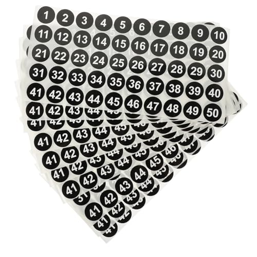 Uonlytech 10 Blatt Wasserdichte Runde Nummernaufkleber Selbstklebend Mehrfarbig Nummerierte Etiketten für Lagerorganisation DIY Türen Schränke Flache Oberflächen Uonlytech 10 Blatt Wasserdichte Runde Nummernaufkleber Selbstklebend Mehrfarbig Nummerierte Etiketten für Lagerorganisation DIY Türen Schränke Flache Oberflächen von Uonlytech
