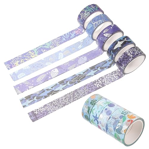 Uonlytech 10 Rollen Dünne Washi Tapes Dekorative Meeres Themen Klebebänder für Scrapbooking Journaling und Diy Bastelprojekte Einfach zu Lagern und Tragbar von Uonlytech