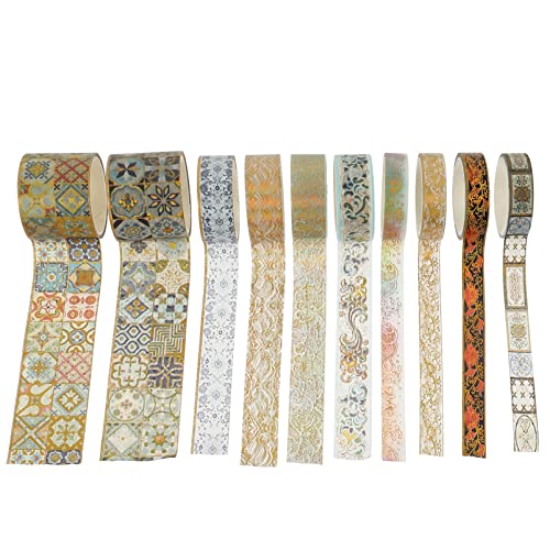 Uonlytech 10 Rollen Washi-tape-aufkleber Verpackung Sammelalbum Handwerk Uv Schrott Diy -aufkleber Scrapbook-klebebänder Selber Machen Washi -bänder Aufkleber Papier von Uonlytech