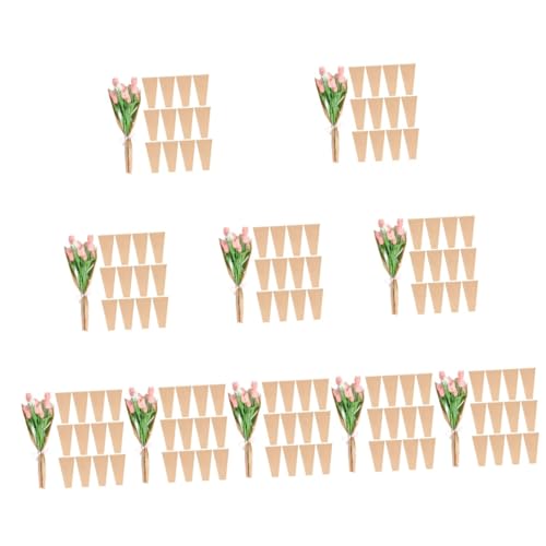 Uonlytech 10 Sätze Blumenverpackungsbeutel Dasselbe Tasche Blumenstrauß Wickeln Blumenstrauß Ärmel Straußhüllen Für Blumen Florist Blühen Blumenverpackungshülle Khaki Papier 50 Stück * 10 von Uonlytech