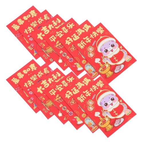 Uonlytech 10 Sätze Cartoon-Schlangenumschlag Geldhalter für Bargeld rote Geldumschläge chinesischer roter umschlag chinesisches neujahr hongbao Geldumschläge für Bargeld Münzumschläge Papier von Uonlytech