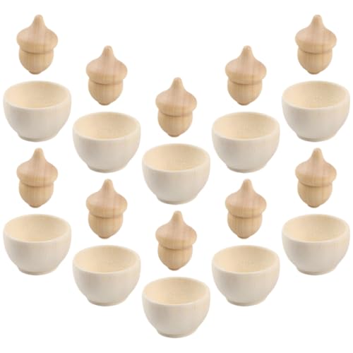 Uonlytech 10 Sätze DIY Holzschalen und Eicheln Naturbelassenes Bastelset für Handgefertigte Modelle zum Bemalen Originelles Malspielzeug Langlebiges Holzmaterial Sichere Glatte Oberfläche Uonlytech 10 Sätze DIY Holzschalen und Eicheln Naturbelassenes Bastelset für Handgefertigte Modelle zum Bemalen Originelles Malspielzeug Langlebiges Holzmaterial Sichere Glatte Oberfläche von Uonlytech