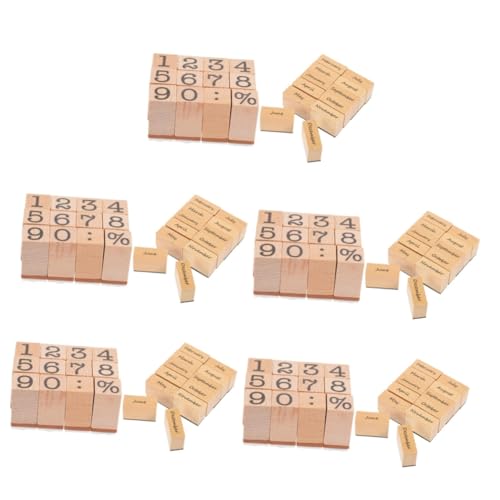Uonlytech 10 Sätze Holz Digitales Siegel Journal -briefmarken Datum Planer Stempel Journaling Retro-holzstempel Handwerkliche Nummernstempel Diy-stempel Aus Holz Stempelvorräte Gummi von Uonlytech