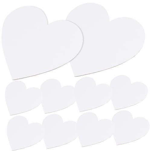 Uonlytech 10 Stk Teiliges Herzförmige Baumwoll Leinwände Blanko Malplatten für Öl und Acrylfarben Reißfeste Keilrahmen Leinwand für Künstler Studenten und Hobby Malerei von Uonlytech