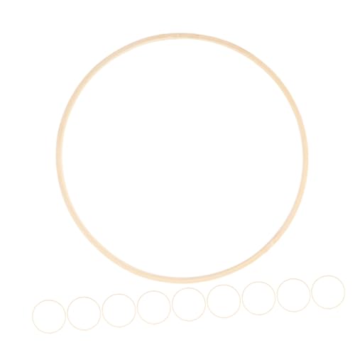 Uonlytech 10 Stück Bambusringe Rund Stabiles DIY Bastelzubehör für Blumenkranz Stickrahmen Natürliche Dekoration für Hochzeit Wand von Uonlytech