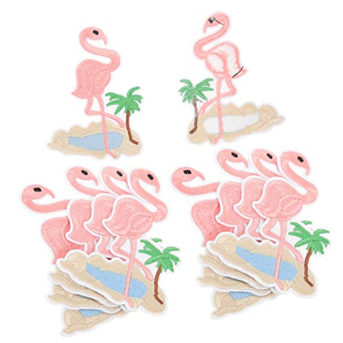 Uonlytech 10 Stück Bestickte Flamingo Aufnäher zum Aufnähen Farbenfrohes Applikations Design für Kleidung Diy Kleidungspatches Vielseitig für Shirts Taschen Hüte Geeignet von Uonlytech