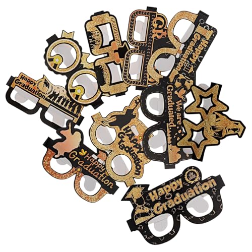 Uonlytech 10 Stück Brillendekoration für die Abschlusssaison Abschlussfeier Brille Partybrille Graduation Erwachsene Gastgeschenke zur Abschlussfeier für Gäste gläser geburtstag von Uonlytech