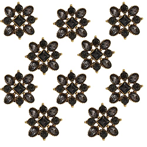 Uonlytech 10 Stück Diamantschnalle Schmuck Mini Dekoration Für Strasssteine ​​aufnähen Trendy Verschönerung Zubehör Hochzeit Verzierungen Legierte Ornamente Legierung Strass Schwarz von Uonlytech