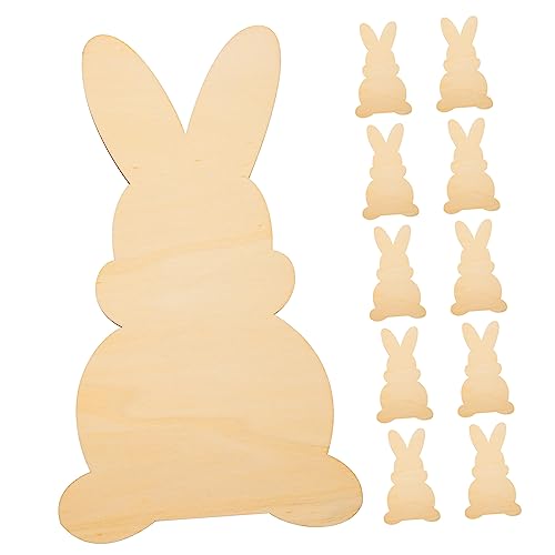 Uonlytech 10 Stück Diy Holz Hasen Ausschnitte Unbehandelte Holzscheiben für Ostern Bastelprojekte Malen und Dekorationen Geeignet für Kreative Diy Ideen und Frühlingsfestlichkeiten von Uonlytech