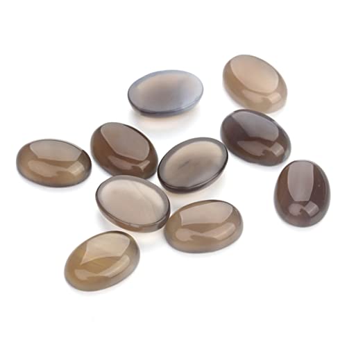 Uonlytech 10 Stück Edelstein Zubehör Cabochons Mit Flacher Rückseite Ovale Stein Cabochons Halbedelsteine Perlen Edelstein Patch Schmuck Zeit Zubehör Stein Patch von Uonlytech