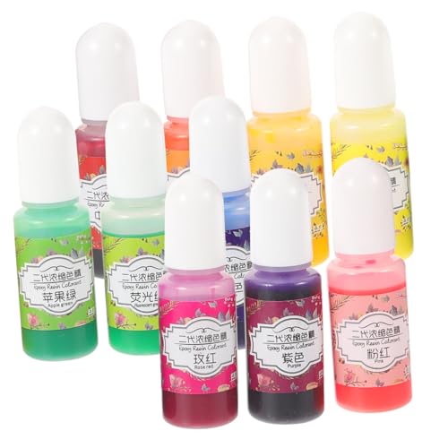 Uonlytech 10 Stück Epoxidharz Pigment Konzentrierte Farben für Diy Handwerk Leuchtende und Dekorative Farbstoffe für Schmuck und Kunstprojekte Orange Gelb Blau Lila Rot Zitronengelb von Uonlytech