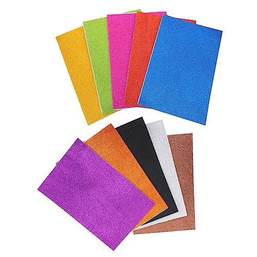 Uonlytech 10 Stück Glitzer Bastelpapier Funkelndes Diy Material für Karten Scrapbooking Dekoration Einladungen und Projekte Hochwertiges Selbstklebendes Papier von Uonlytech