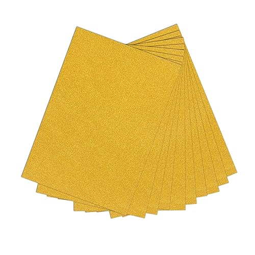 Uonlytech 10 Stück Glitzerpapier Selbstklebendes Glitzerkarton für DIY Bastelarbeiten Scrapbooking und Dekoration Gold Dickes Glänzendes Material Leicht Zuschneidbar Einseitig Grußkarten und von Uonlytech