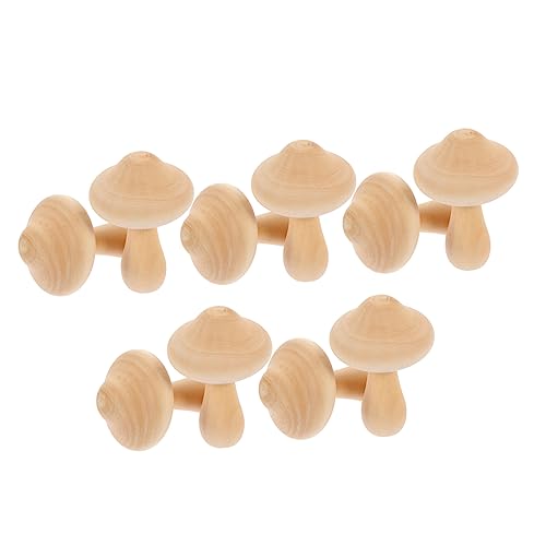 Uonlytech 10 Stück Hölzerner Pilz Produkt Pilz Zeug Feengarten Pilz Led Für Pilze Pilz-wohnkultur Dekoration Treffen -graffiti-requisite Diy Simulierte Pilzornamente Pilz Malen Holz von Uonlytech