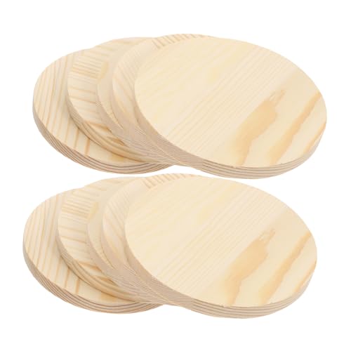 Uonlytech 10 Stück Holzspan bastelset basteln für holzplatte handwerken für decoratiuni craciun handbemalte Naben Mädchen Puppenhausbauzubehör runden Holzscheiben Bambus von Uonlytech