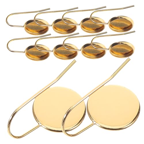 Uonlytech 10 Stück Lünette Anhänger Tabletts für Schmuck Schwarz Einstellung Leerzeichen Ohrringe-Lünette-Tablett Anhänger mit Lünette für Ohrringe Rostfreier Stahl Golden von Uonlytech