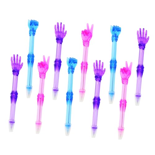 Uonlytech 10 Stück Lustige Gelstifte mit Fingerdesign Transparente Kugelschreiber für Schüler und Schreibwaren Zufälliger Stil Blaue Mine von Uonlytech