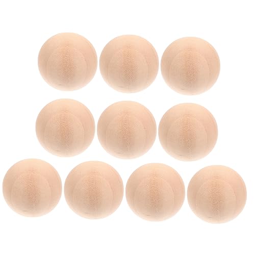Uonlytech 10 Stück Massive Holzkugeln Glatte Oberfläche Naturfarbene DIY Bastelkugeln Bemalen Schnitzen Personalisieren und Kreativen Gestalten von Uonlytech