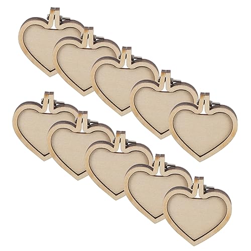 Uonlytech 10 Stück Mini Stickrahmen Holz und Diy Kreuzstich Ringe für Handwerk und Schmuckherstellung Herzform Bastelzubehör für Kreative Projekte Uonlytech 10 Stück Mini Stickrahmen Holz und Diy Kreuzstich Ringe für Handwerk und Schmuckherstellung Herzform Bastelzubehör für Kreative Projekte von Uonlytech