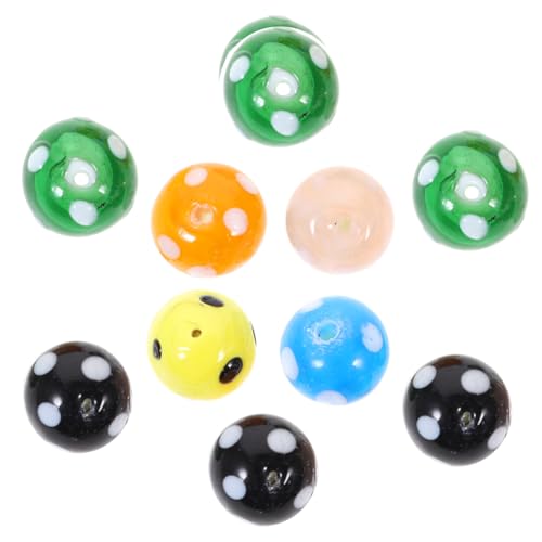 Uonlytech 10 Stück Mushroom Glass Beads Bunte Diy Perlen für Schmuck Basteln Glatte Oberfläche für Armbänder und Kreative Projekte von Uonlytech