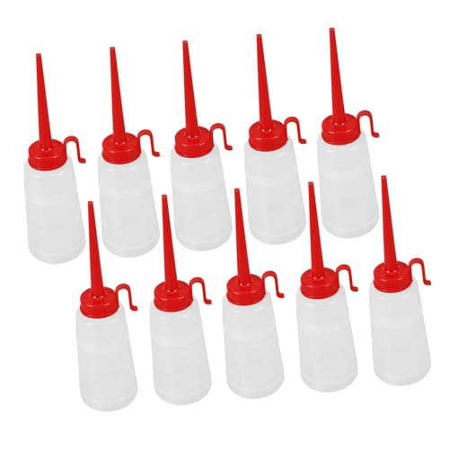 Uonlytech 10 Stück Nähmaschinenöler Ölflasche Tülle Container Ölhalter rostfrei ölbehälter Shampoo-Flasche Behälter für Ölkessel Behälter für Nähmaschinenöl Plastik Wiederverwendbar von Uonlytech