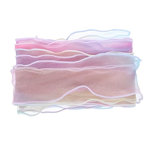 Uonlytech 10 Stück Regenbogen Farbverlaufsgarn Gürtelband Dekorationsband Zum Verpacken Band Zum Basteln Verpacken Grünes Band Stoffbesatz Dekoratives Chiffon Satinband Bunt von Uonlytech