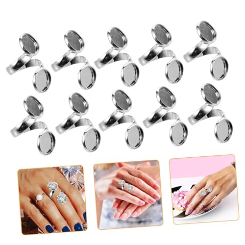 Uonlytech 10 Stück Ringhalterzubehör Ringeinstellungen Schmuck Ringrohlinge heiraten kleiner Finger verstellbarer Ringhalter Ringbasis basteln Basis aus Metallringen Ring leer Kupfer Silber Uonlytech 10 Stück Ringhalterzubehör Ringeinstellungen Schmuck Ringrohlinge heiraten kleiner Finger verstellbarer Ringhalter Ringbasis basteln Basis aus Metallringen Ring leer Kupfer Silber von Uonlytech