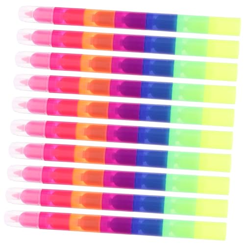 Uonlytech 10 Stück Stapelbare Regenbogenfarbige Highlighter Fluoreszierende Marker für Erwachsene für Zeichnen und Kreative Projekte Leicht und Handlich Uonlytech 10 Stück Stapelbare Regenbogenfarbige Highlighter Fluoreszierende Marker für Erwachsene für Zeichnen und Kreative Projekte Leicht und Handlich von Uonlytech