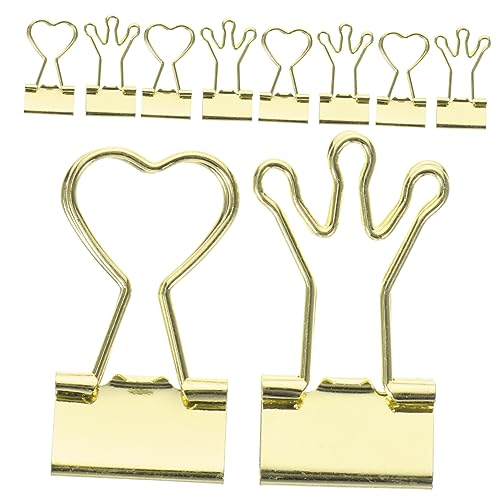 Uonlytech 10 Stück Teiliges Bunte Binder Clips Herzform Krone Praktische Büroklammern für Zuhause und Büro Stabil und Rutschfest für Notizen Karten und Dokumente von Uonlytech