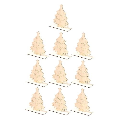 Uonlytech 10 Stück Teiliges DIY Bastelset Weihnachtsbaum Holzspielzeug zum Bemalen Pädagogisches Malbrett für Kreative Weihnachtsdeko Handliche Christbaumschmuck Bastelarbeit für von Uonlytech