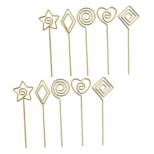 Uonlytech 10 Stück Teiliges Dekorative Memo Clips in Gold Multifunktionale Tischkartenhalter und Obstspieße mit Kreativen Formen Stabiler Spiralclip für Notizen Visitenkarten Uonlytech 10 Stück Teiliges Dekorative Memo Clips in Gold Multifunktionale Tischkartenhalter und Obstspieße mit Kreativen Formen Stabiler Spiralclip für Notizen Visitenkarten von Uonlytech