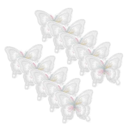 Uonlytech 10 Stück Teiliges Doppellagige Schmetterling Spitzenapplikationen aus Organza zum Aufnähen Handgenähte Dekorative Patches für DIY brautkleider Jeans Hüte Taschen und Vorhänge von Uonlytech