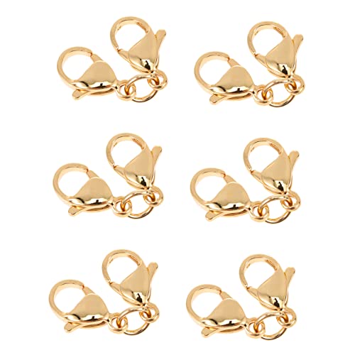 Uonlytech 10 Stück Teiliges Doppelte Lobster Karabinerverschlüsse Goldfarbig Schmuckverbinder für Halsketten Armbänder DIY Schmuckherstellung Zubehör Uonlytech 10 Stück Teiliges Doppelte Lobster Karabinerverschlüsse Goldfarbig Schmuckverbinder für Halsketten Armbänder DIY Schmuckherstellung Zubehör von Uonlytech