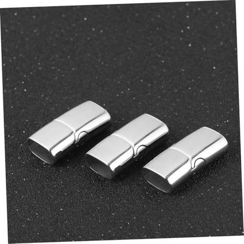 Uonlytech 10 Stück Teiliges Edelstahl Magnetverschluss für Armbänder und Halsketten Flacher Rechteckiger Verschluss Rostfrei Langlebig Sicherer Schmuckverschluss für Lederbänder und Flache von Uonlytech