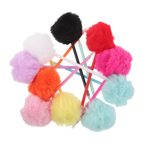 Uonlytech 10 Stück Teiliges Flauschige Pom Pom Kugelschreiber Kreative Plüsch Stifte Weicher Griff Für Schule Büro Mädchen Schreibbedarf von Uonlytech