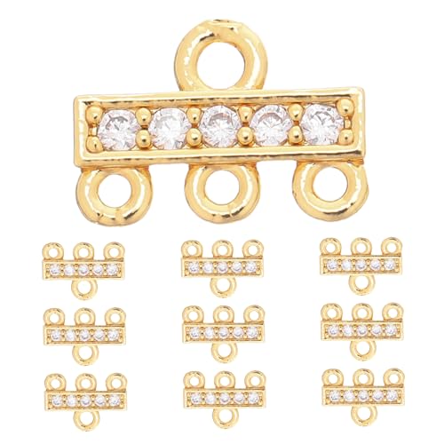 Uonlytech 10 Stück Teiliges Gold Überzogenes Mehrfachketten-schmuckverbinder Zirkonia Mehrreihiger Halsketten Armband-endverschluss für DIY Schmuckherstellung Uonlytech 10 Stück Teiliges Gold Überzogenes Mehrfachketten-schmuckverbinder Zirkonia Mehrreihiger Halsketten Armband-endverschluss für DIY Schmuckherstellung von Uonlytech