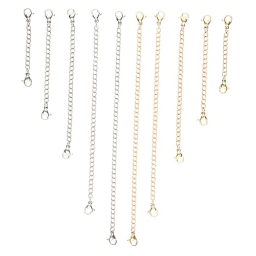 Uonlytech 10 Stück Teiliges Halsketten Verlängerungsketten mit Karabinerverschluss Verschiedene Längen für Damen Schmuck Einfach Anzubringen Sicher für Haut zum Verlängern von Halsketten Uonlytech 10 Stück Teiliges Halsketten Verlängerungsketten mit Karabinerverschluss Verschiedene Längen für Damen Schmuck Einfach Anzubringen Sicher für Haut zum Verlängern von Halsketten von Uonlytech