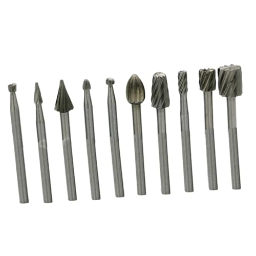 Uonlytech 10 Stück Teiliges Hochgeschwindigkeitsstahl Rotary Burr Set mit Rundschaft Vielseitiges Schneide und Schnitzwerkzeug für Holz Metall Kunststoff und Stein Langlebig und Präzise für Uonlytech 10 Stück Teiliges Hochgeschwindigkeitsstahl Rotary Burr Set mit Rundschaft Vielseitiges Schneide und Schnitzwerkzeug für Holz Metall Kunststoff und Stein Langlebig und Präzise für von Uonlytech