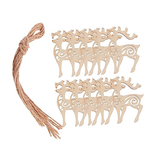 Uonlytech 10 Stück Teiliges Holzanhänger Set Reh Leichtem Langlebigem Holz mit Glatter Oberfläche DIY Bastel Holzteile für Weihnachts und Themenparty Deko Naturfarbene Holzfiguren Uonlytech 10 Stück Teiliges Holzanhänger Set Reh Leichtem Langlebigem Holz mit Glatter Oberfläche DIY Bastel Holzteile für Weihnachts und Themenparty Deko Naturfarbene Holzfiguren von Uonlytech