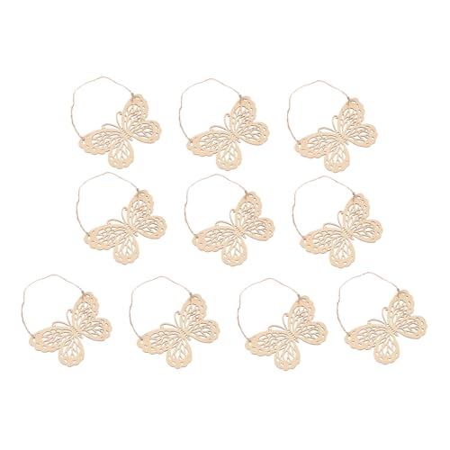 Uonlytech 10 Stück Teiliges Holzscheiben Anhänger mit Hohlem Design für Frühlingsdekoration Kreative Schmetterlings Pendants für DIY Projekte und Bastelarbeiten von Uonlytech